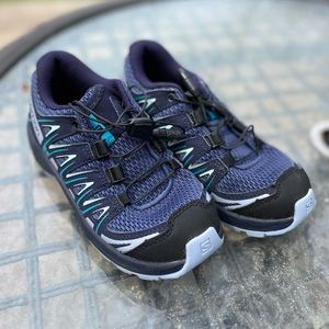 Worn once! Little Kid Sz 13 Salomon Hiking Trail Sneakers! Almost like new!